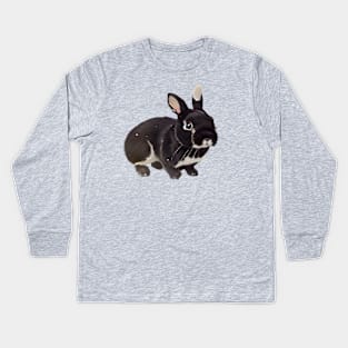 Silver Marten Rabbit with Cutesy Eyes Kids Long Sleeve T-Shirt